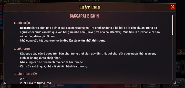 Chinh Phục Đỉnh Cao Baccarat BigWin Tại BomWin Với Tỷ Lệ Thắng Cược Cực Khủng